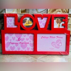 Red LOVE Collage Photo Frame NWT